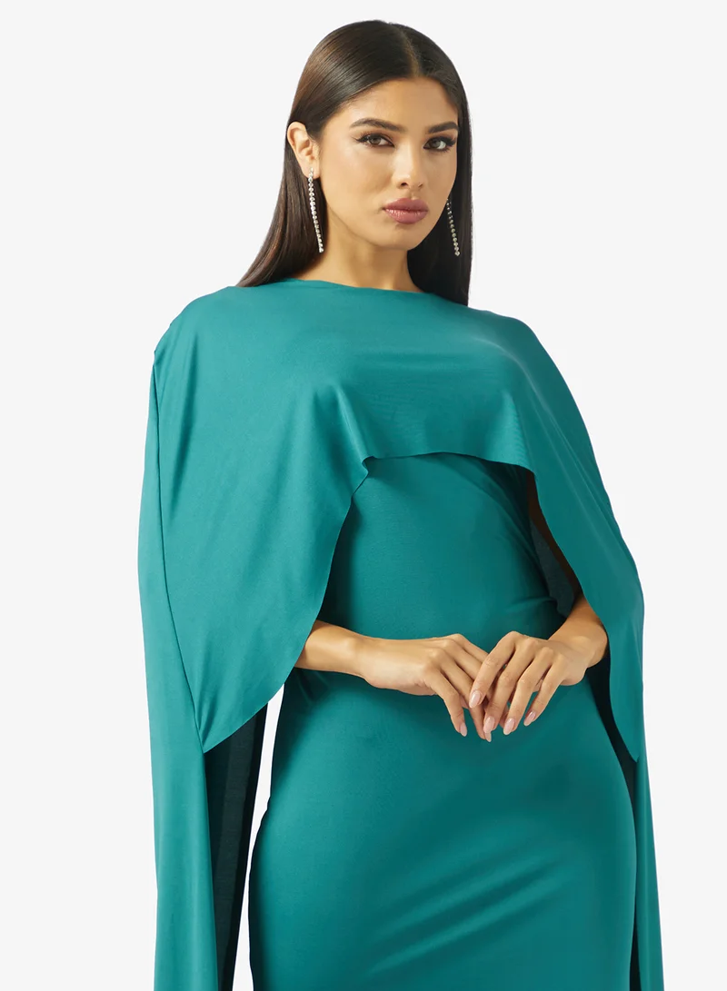 Khizana  Dress With Trailing Cape for Women | Best Price UAE
